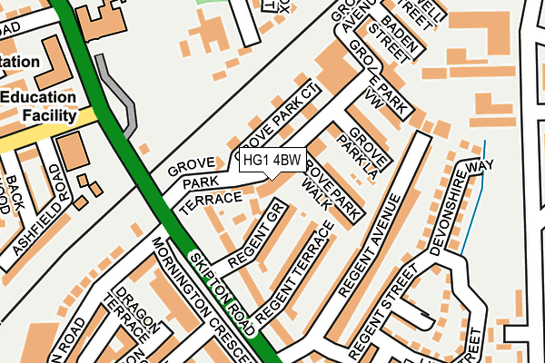 HG1 4BW map - OS OpenMap – Local (Ordnance Survey) HG1 4BW map - OS OpenMap – Local (Ordnance Survey)