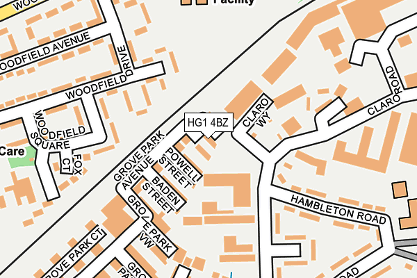 HG1 4BZ map - OS OpenMap – Local (Ordnance Survey) HG1 4BZ map - OS OpenMap – Local (Ordnance Survey)
