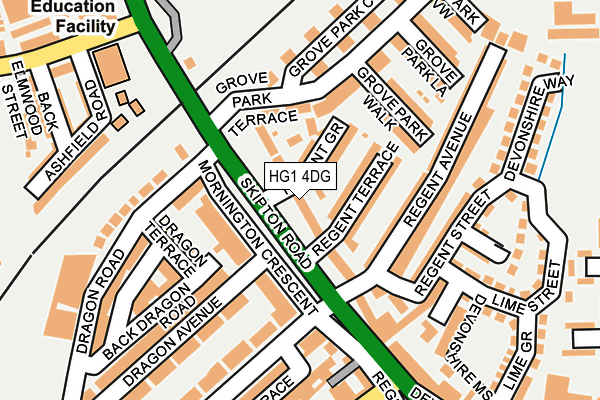 HG1 4DG map - OS OpenMap – Local (Ordnance Survey) HG1 4DG map - OS OpenMap – Local (Ordnance Survey)