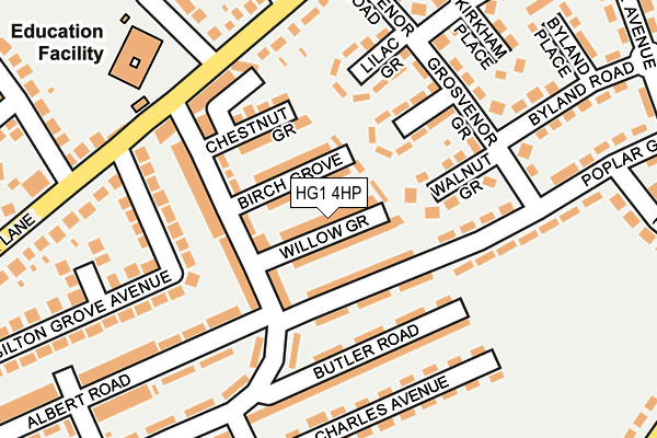 HG1 4HP map - OS OpenMap – Local (Ordnance Survey) HG1 4HP map - OS OpenMap – Local (Ordnance Survey)