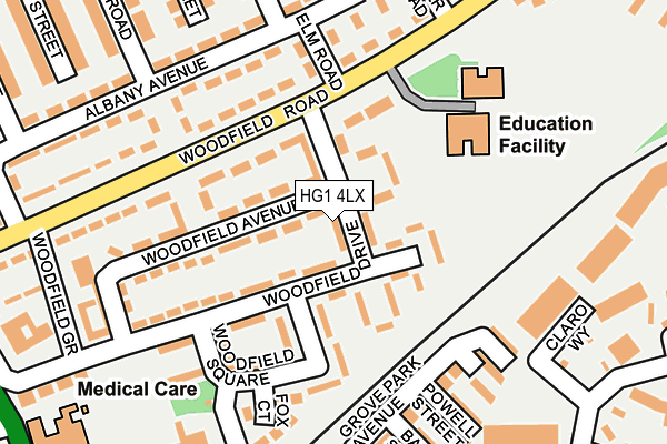 HG1 4LX map - OS OpenMap – Local (Ordnance Survey) HG1 4LX map - OS OpenMap – Local (Ordnance Survey)