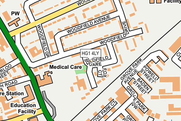 HG1 4LY map - OS OpenMap – Local (Ordnance Survey) HG1 4LY map - OS OpenMap – Local (Ordnance Survey)