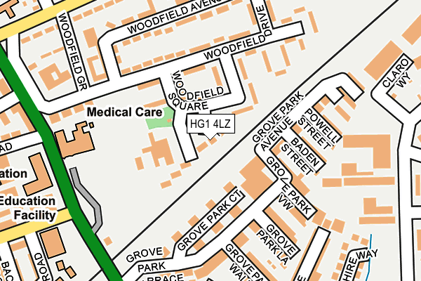 HG1 4LZ map - OS OpenMap – Local (Ordnance Survey) HG1 4LZ map - OS OpenMap – Local (Ordnance Survey)