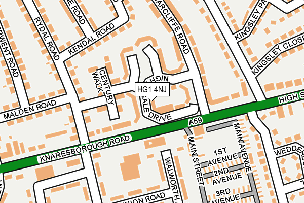 HG1 4NJ map - OS OpenMap – Local (Ordnance Survey) HG1 4NJ map - OS OpenMap – Local (Ordnance Survey)