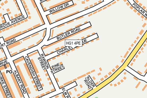 HG1 4PE map - OS OpenMap – Local (Ordnance Survey) HG1 4PE map - OS OpenMap – Local (Ordnance Survey)