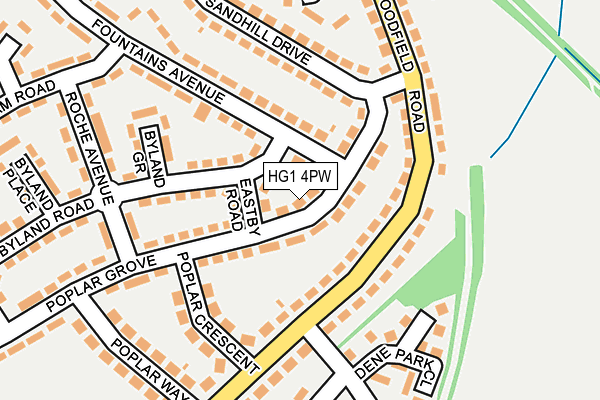 HG1 4PW map - OS OpenMap – Local (Ordnance Survey) HG1 4PW map - OS OpenMap – Local (Ordnance Survey)