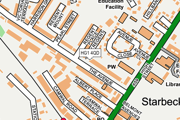 HG1 4QD map - OS OpenMap – Local (Ordnance Survey) HG1 4QD map - OS OpenMap – Local (Ordnance Survey)