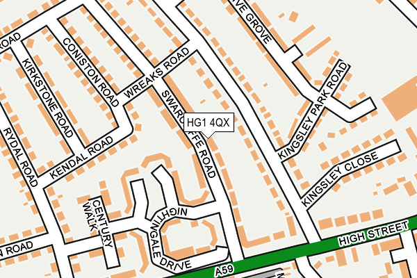 HG1 4QX map - OS OpenMap – Local (Ordnance Survey) HG1 4QX map - OS OpenMap – Local (Ordnance Survey)