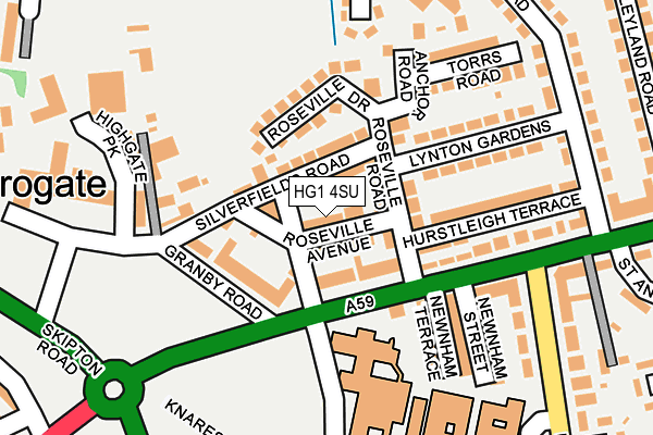 HG1 4SU map - OS OpenMap – Local (Ordnance Survey) HG1 4SU map - OS OpenMap – Local (Ordnance Survey)