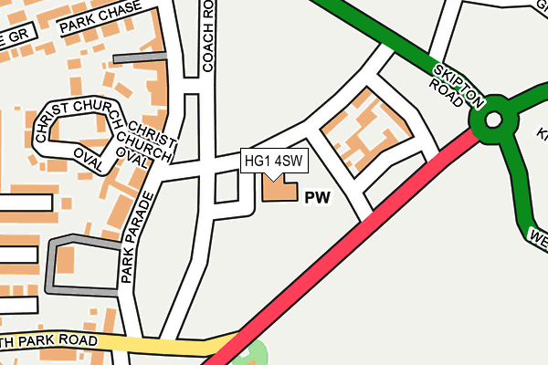 HG1 4SW map - OS OpenMap – Local (Ordnance Survey) HG1 4SW map - OS OpenMap – Local (Ordnance Survey)