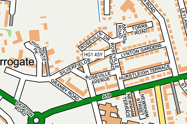 HG1 4SY map - OS OpenMap – Local (Ordnance Survey) HG1 4SY map - OS OpenMap – Local (Ordnance Survey)