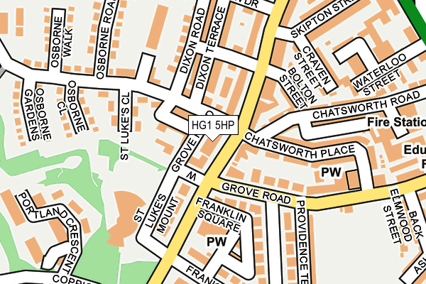 HG1 5HP map - OS OpenMap – Local (Ordnance Survey) HG1 5HP map - OS OpenMap – Local (Ordnance Survey)