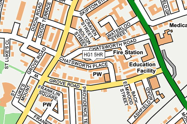 HG1 5HR map - OS OpenMap – Local (Ordnance Survey) HG1 5HR map - OS OpenMap – Local (Ordnance Survey)