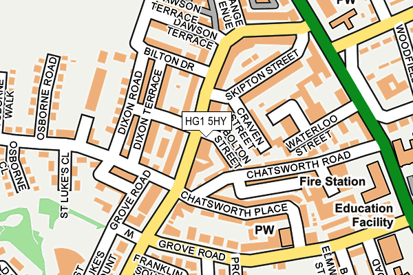 HG1 5HY map - OS OpenMap – Local (Ordnance Survey) HG1 5HY map - OS OpenMap – Local (Ordnance Survey)
