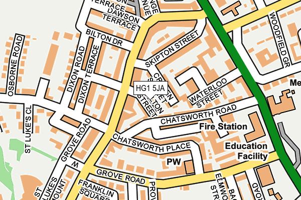 HG1 5JA map - OS OpenMap – Local (Ordnance Survey) HG1 5JA map - OS OpenMap – Local (Ordnance Survey)