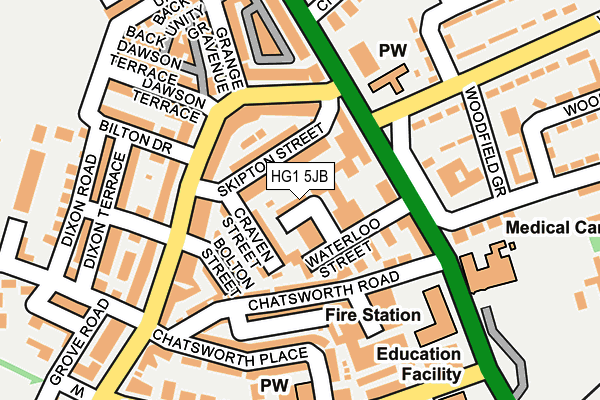 HG1 5JB map - OS OpenMap – Local (Ordnance Survey) HG1 5JB map - OS OpenMap – Local (Ordnance Survey)
