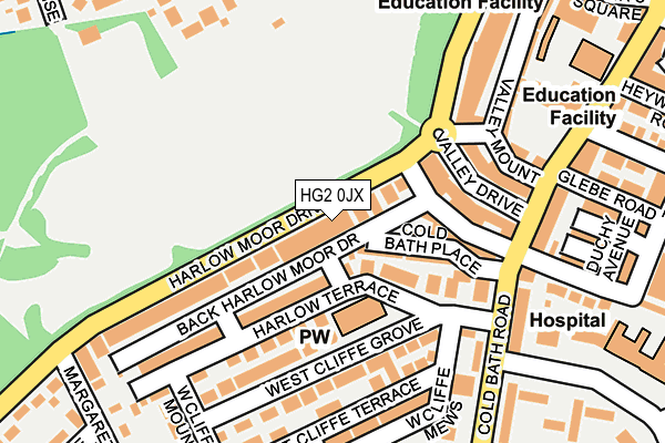 HG2 0JX map - OS OpenMap – Local (Ordnance Survey)