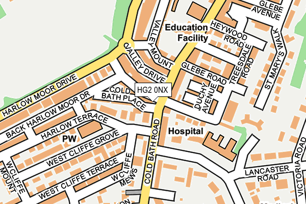HG2 0NX map - OS OpenMap – Local (Ordnance Survey) HG2 0NX map - OS OpenMap – Local (Ordnance Survey)