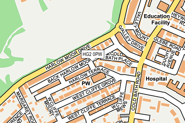 HG2 0PW map - OS OpenMap – Local (Ordnance Survey) HG2 0PW map - OS OpenMap – Local (Ordnance Survey)
