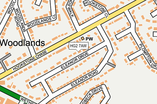 HG2 7AW map - OS OpenMap – Local (Ordnance Survey)