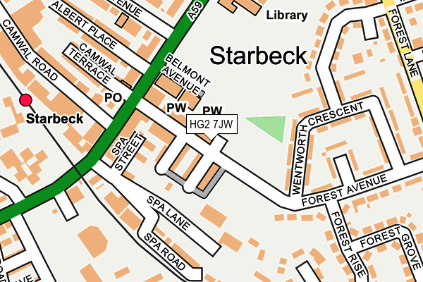 HG2 7JW map - OS OpenMap – Local (Ordnance Survey) HG2 7JW map - OS OpenMap – Local (Ordnance Survey)