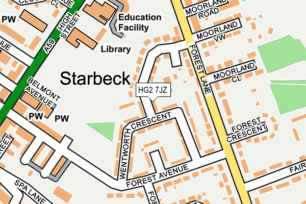 HG2 7JZ map - OS OpenMap – Local (Ordnance Survey) HG2 7JZ map - OS OpenMap – Local (Ordnance Survey)