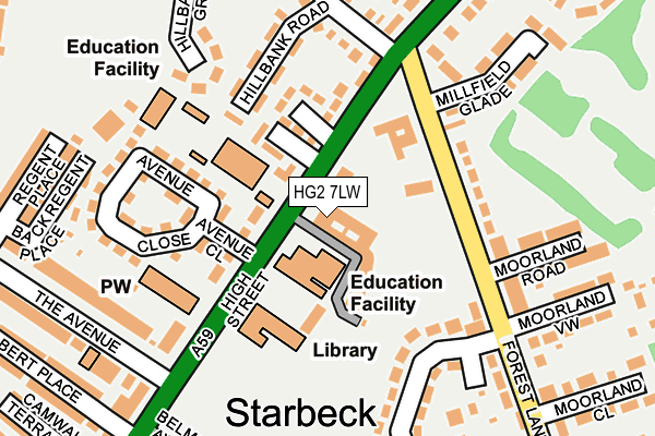 HG2 7LW map - OS OpenMap – Local (Ordnance Survey) HG2 7LW map - OS OpenMap – Local (Ordnance Survey)