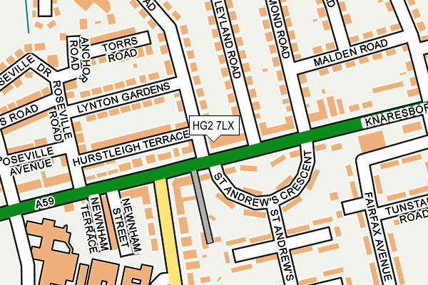HG2 7LX map - OS OpenMap – Local (Ordnance Survey) HG2 7LX map - OS OpenMap – Local (Ordnance Survey)