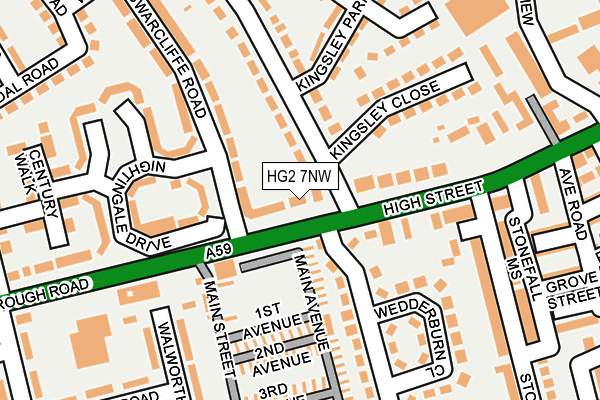 HG2 7NW map - OS OpenMap – Local (Ordnance Survey) HG2 7NW map - OS OpenMap – Local (Ordnance Survey)