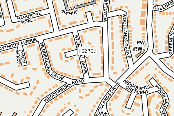 HG2 7QJ map - OS OpenMap – Local (Ordnance Survey) HG2 7QJ map - OS OpenMap – Local (Ordnance Survey)