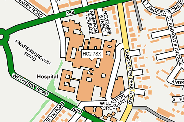 HG2 7SX map - OS OpenMap – Local (Ordnance Survey) HG2 7SX map - OS OpenMap – Local (Ordnance Survey)