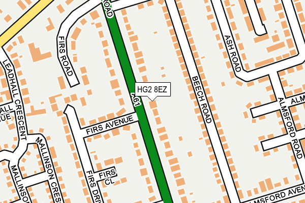 HG2 8EZ map - OS OpenMap – Local (Ordnance Survey)