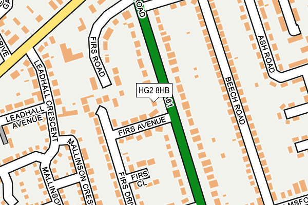 HG2 8HB map - OS OpenMap – Local (Ordnance Survey) HG2 8HB map - OS OpenMap – Local (Ordnance Survey)