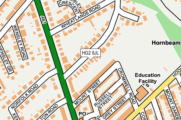 HG2 8JL map - OS OpenMap – Local (Ordnance Survey) HG2 8JL map - OS OpenMap – Local (Ordnance Survey)