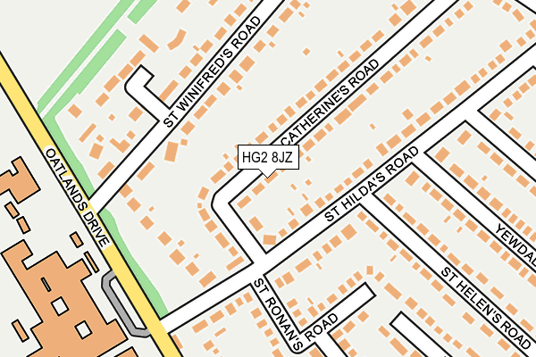 HG2 8JZ map - OS OpenMap – Local (Ordnance Survey)