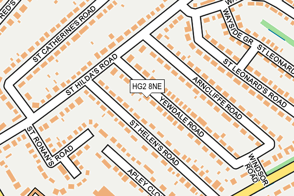 HG2 8NE map - OS OpenMap – Local (Ordnance Survey) HG2 8NE map - OS OpenMap – Local (Ordnance Survey)