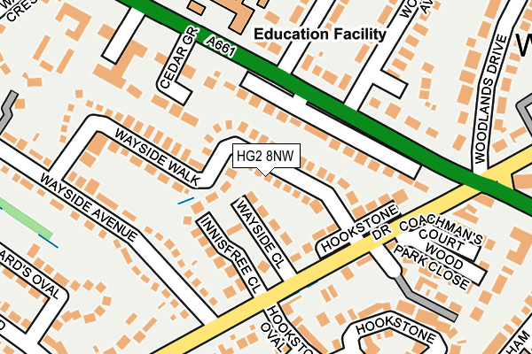 HG2 8NW map - OS OpenMap – Local (Ordnance Survey) HG2 8NW map - OS OpenMap – Local (Ordnance Survey)