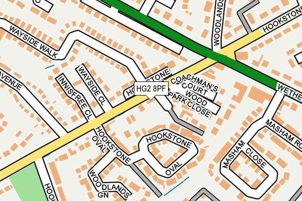 HG2 8PF map - OS OpenMap – Local (Ordnance Survey) HG2 8PF map - OS OpenMap – Local (Ordnance Survey)
