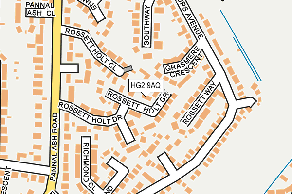 HG2 9AQ map - OS OpenMap – Local (Ordnance Survey) HG2 9AQ map - OS OpenMap – Local (Ordnance Survey)