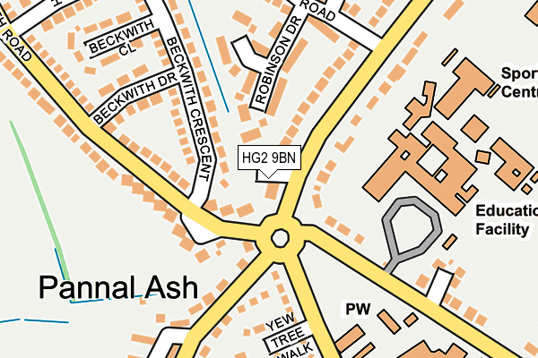 HG2 9BN map - OS OpenMap – Local (Ordnance Survey) HG2 9BN map - OS OpenMap – Local (Ordnance Survey)