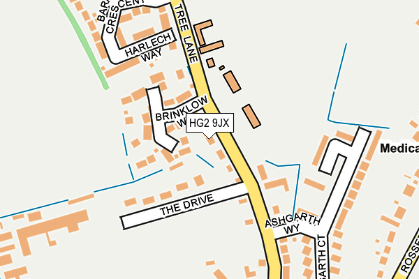 HG2 9JX map - OS OpenMap – Local (Ordnance Survey) HG2 9JX map - OS OpenMap – Local (Ordnance Survey)