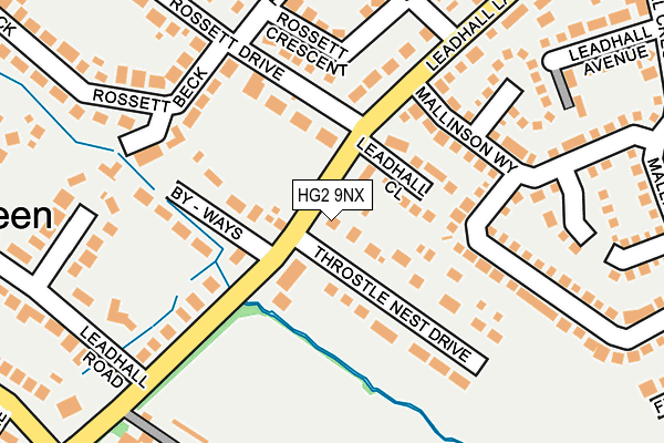 HG2 9NX map - OS OpenMap – Local (Ordnance Survey) HG2 9NX map - OS OpenMap – Local (Ordnance Survey)