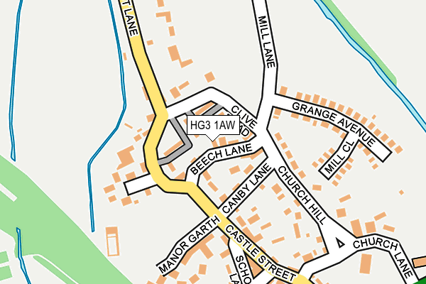 HG3 1AW map - OS OpenMap – Local (Ordnance Survey) HG3 1AW map - OS OpenMap – Local (Ordnance Survey)