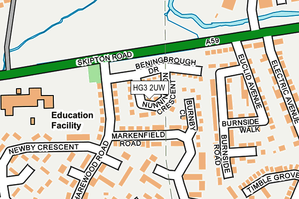 HG3 2UW map - OS OpenMap – Local (Ordnance Survey) HG3 2UW map - OS OpenMap – Local (Ordnance Survey)