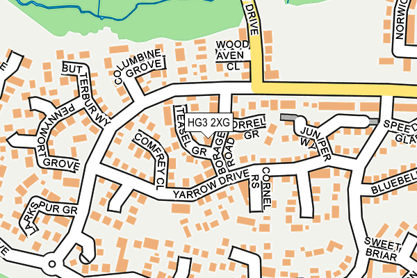 HG3 2XG map - OS OpenMap – Local (Ordnance Survey) HG3 2XG map - OS OpenMap – Local (Ordnance Survey)