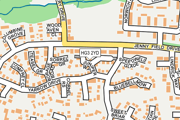 HG3 2YD map - OS OpenMap – Local (Ordnance Survey) HG3 2YD map - OS OpenMap – Local (Ordnance Survey)