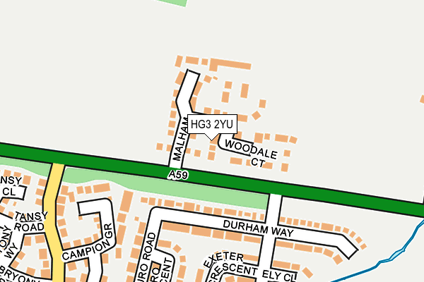 HG3 2YU map - OS OpenMap – Local (Ordnance Survey) HG3 2YU map - OS OpenMap – Local (Ordnance Survey)