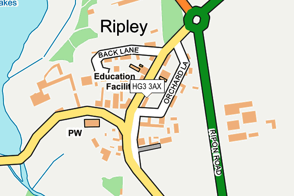 HG3 3AX map - OS OpenMap – Local (Ordnance Survey)