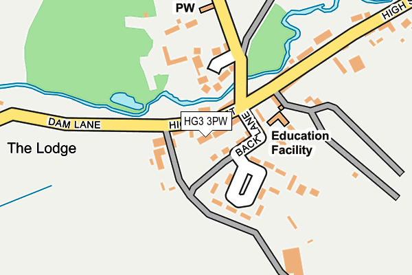 HG3 3PW map - OS OpenMap – Local (Ordnance Survey) HG3 3PW map - OS OpenMap – Local (Ordnance Survey)
