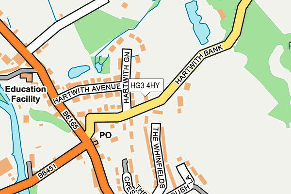 HG3 4HY map - OS OpenMap – Local (Ordnance Survey) HG3 4HY map - OS OpenMap – Local (Ordnance Survey)